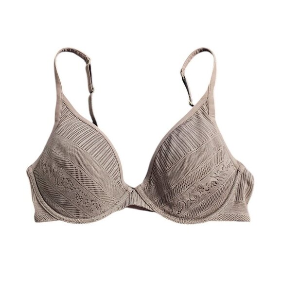 ThirdLove Everday Lace Plunge Bra, Brown Taupe, Underwire Size 36C - Picture 1 of 5